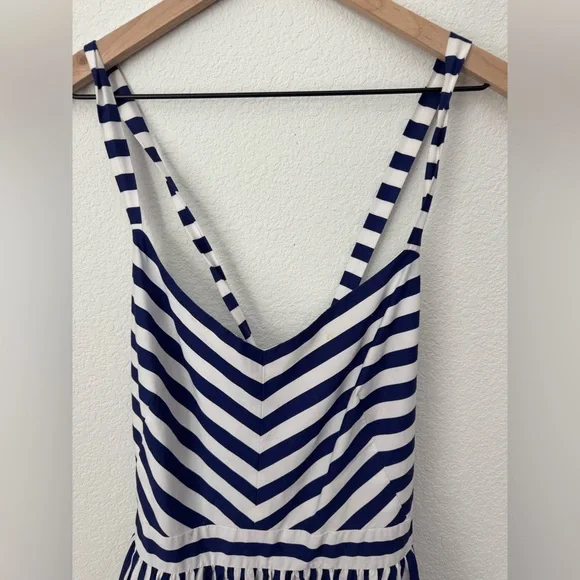 J.Crew Stripe Ruffle Cotton Maxi Dress - 10 - Picture 4 of 12